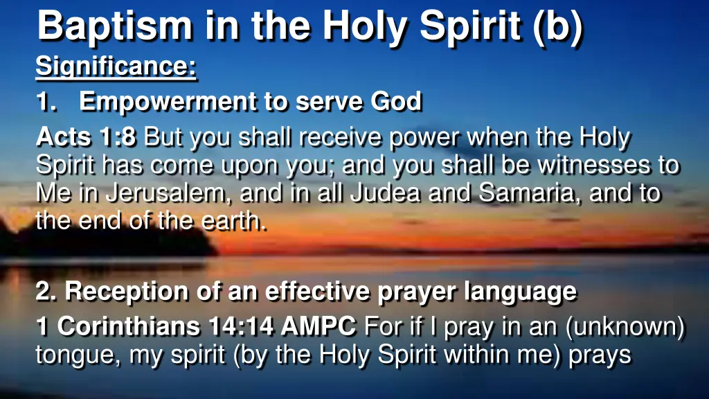 baptism in the holy spirit b significance