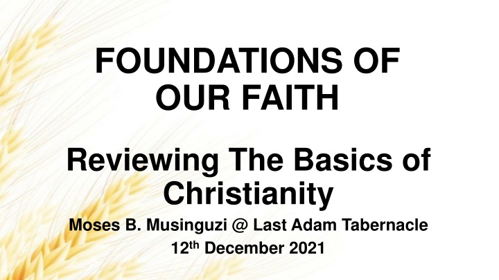 foundations of our faith