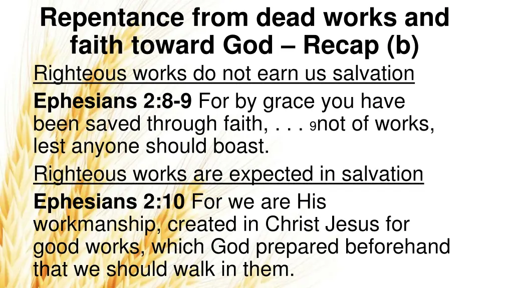 repentance from dead works and faith toward 1