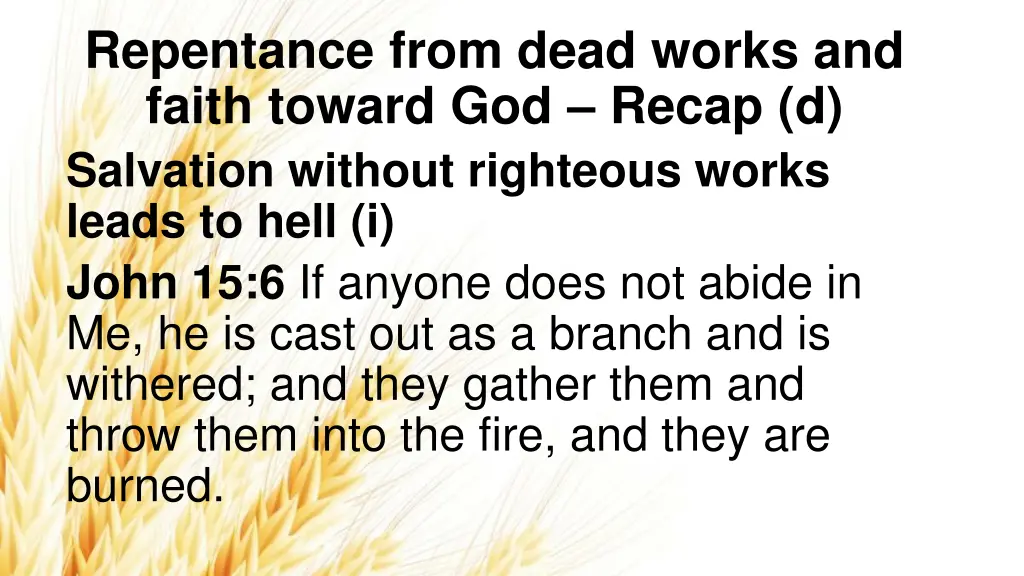 repentance from dead works and faith toward 3