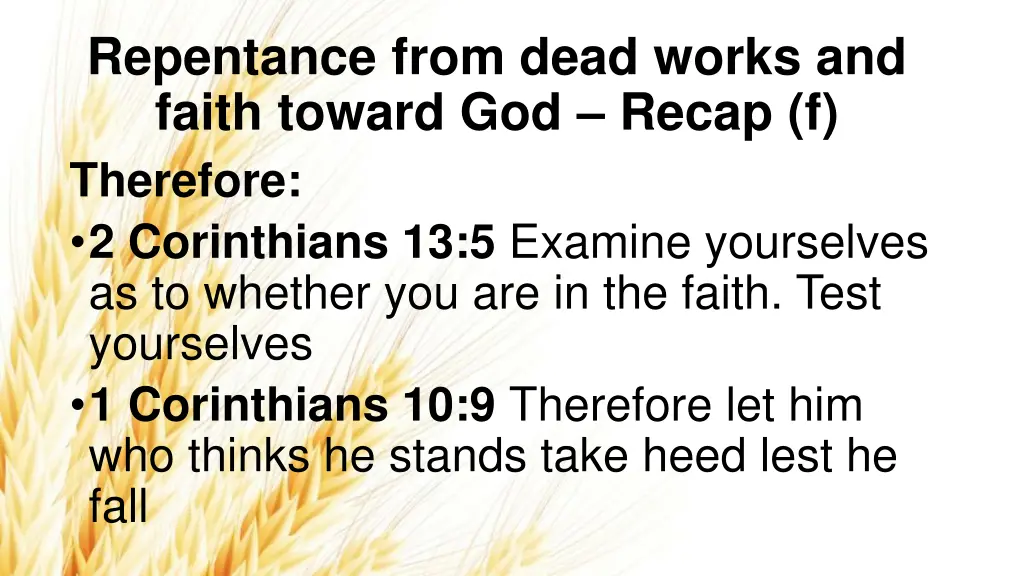 repentance from dead works and faith toward 5