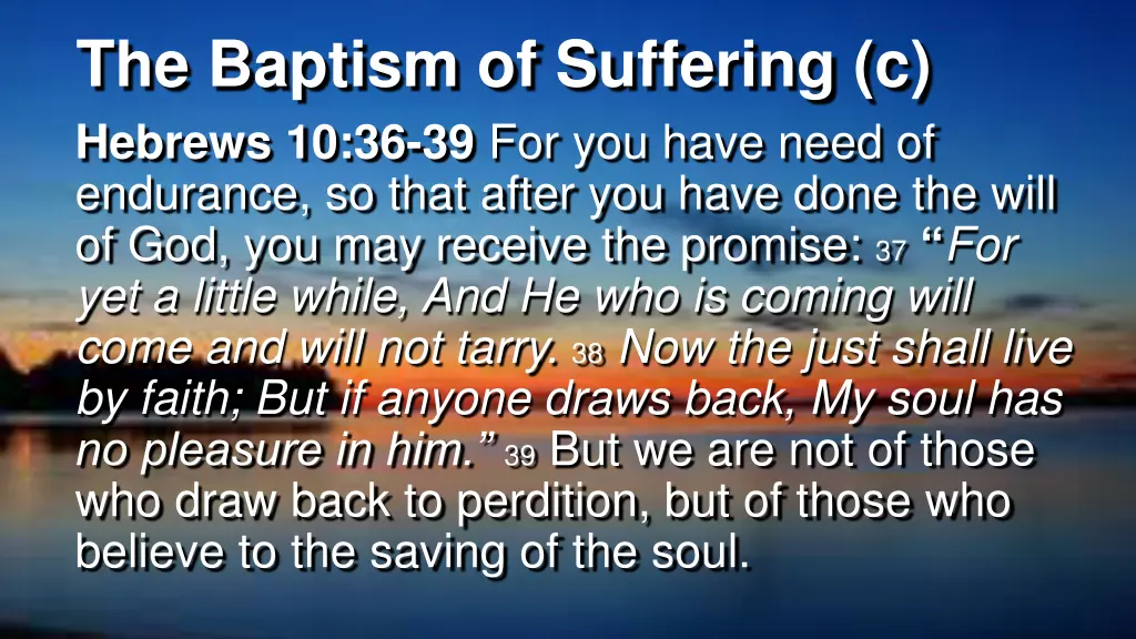 the baptism of suffering c hebrews