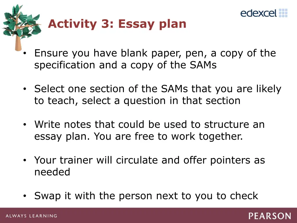 activity 3 essay plan