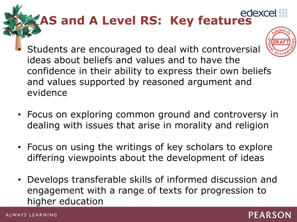 as and a level rs key features
