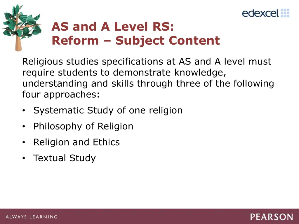 as and a level rs reform subject content