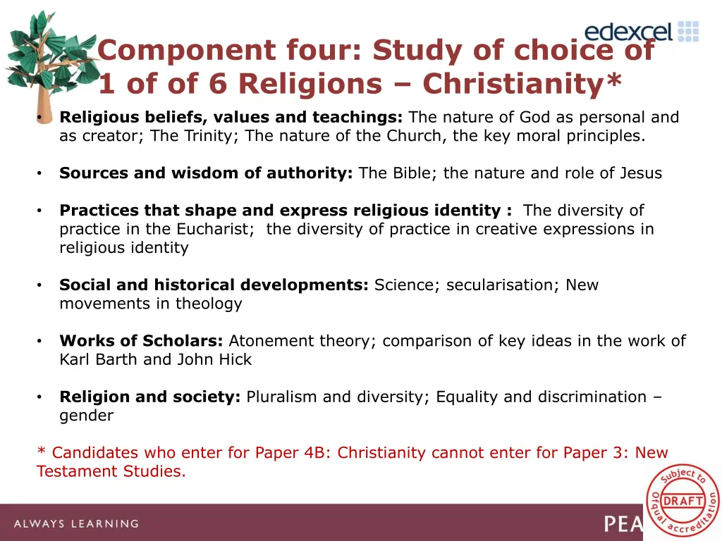 component four study of choice
