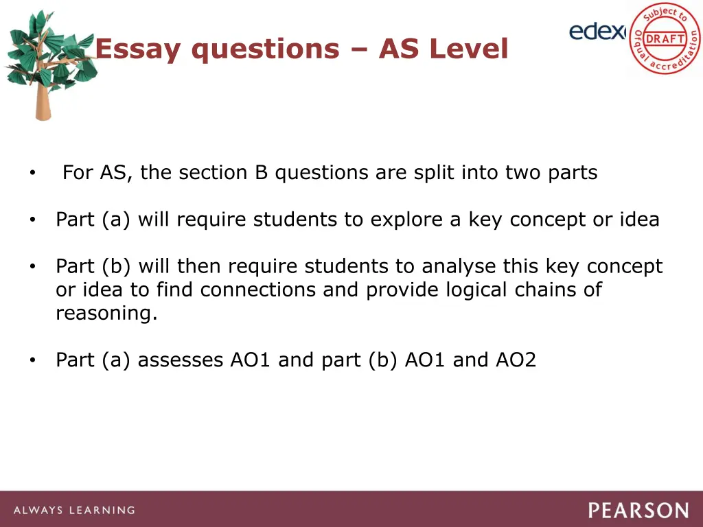 essay questions as level