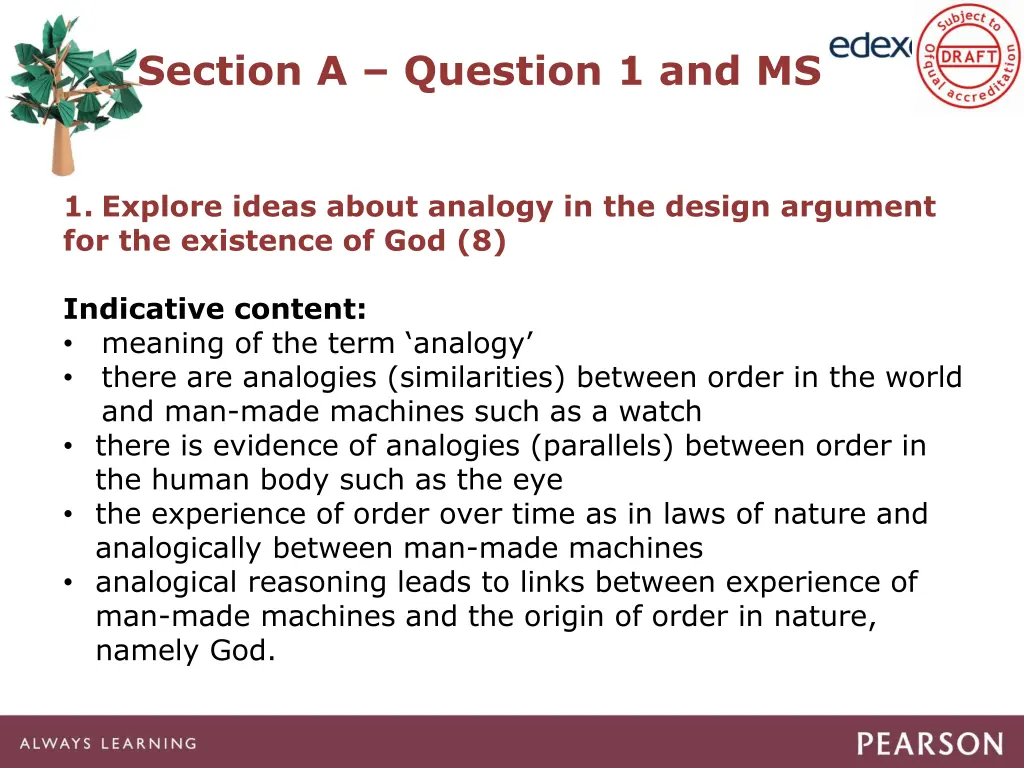 section a question 1 and ms