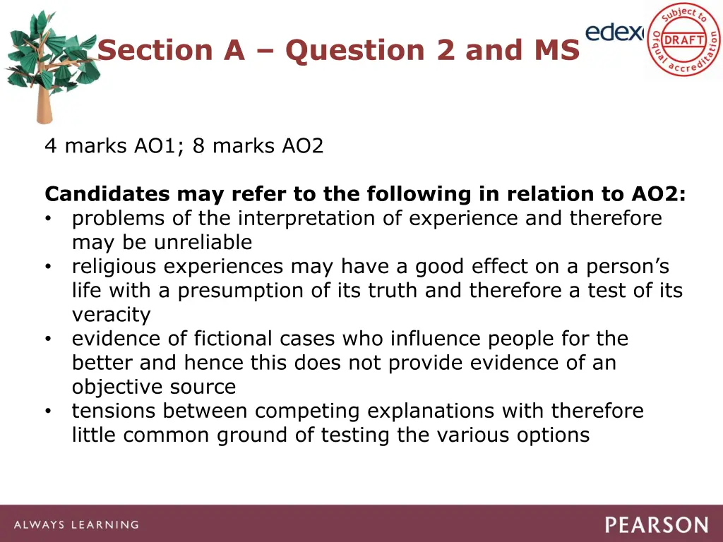section a question 2 and ms 1