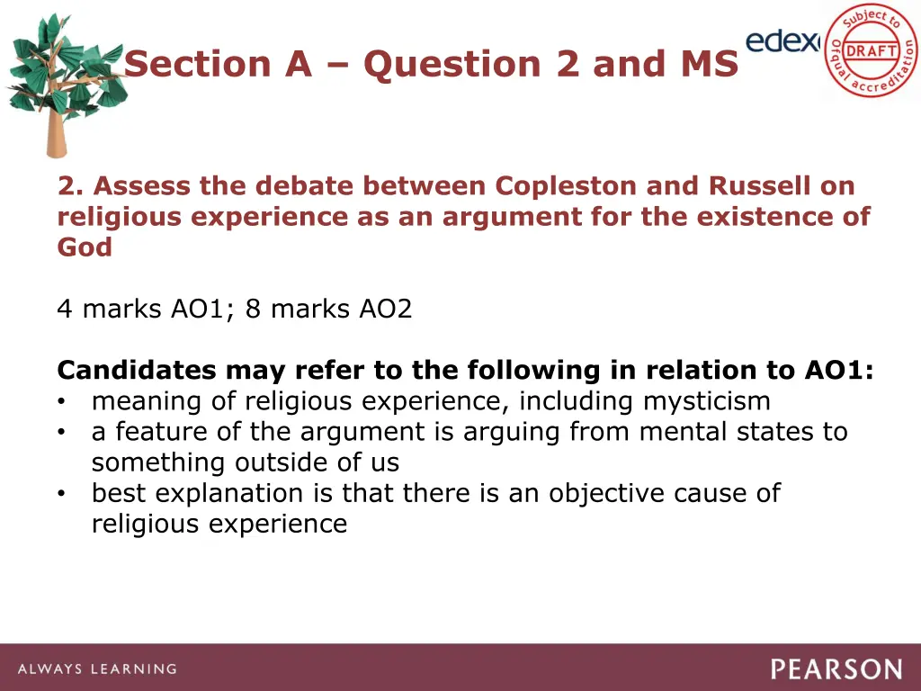 section a question 2 and ms