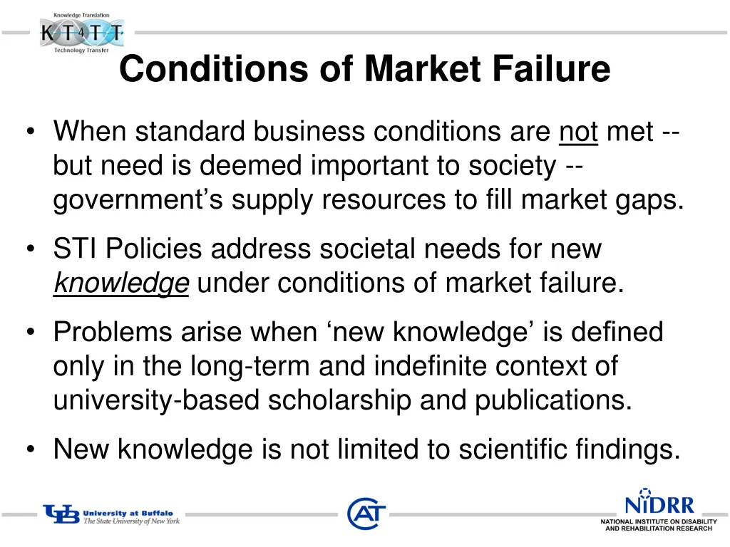 conditions of market failure