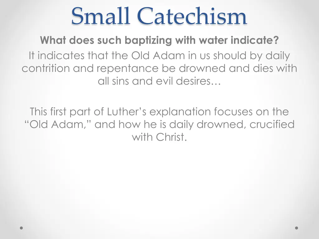 small catechism what does such baptizing with 1