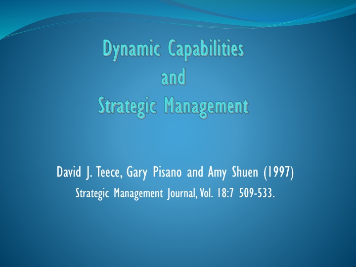david j teece gary pisano and amy shuen 1997