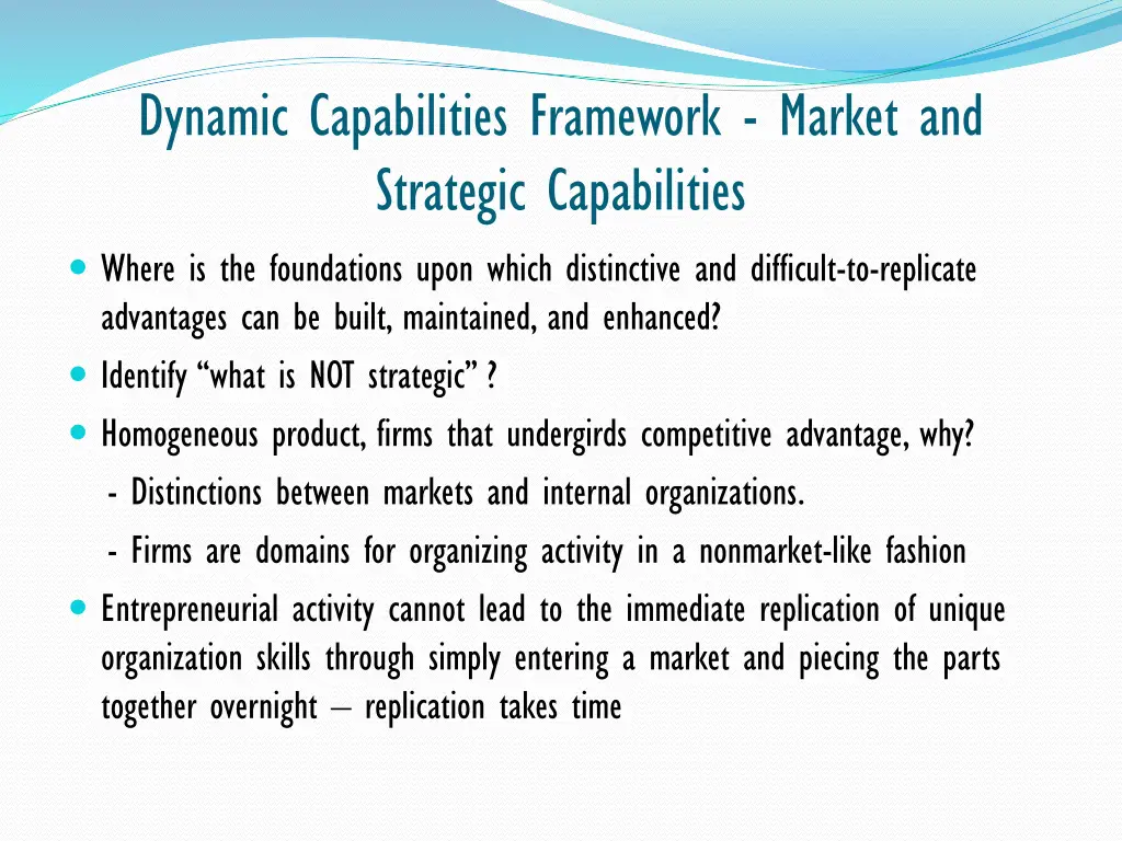 dynamic capabilities framework market