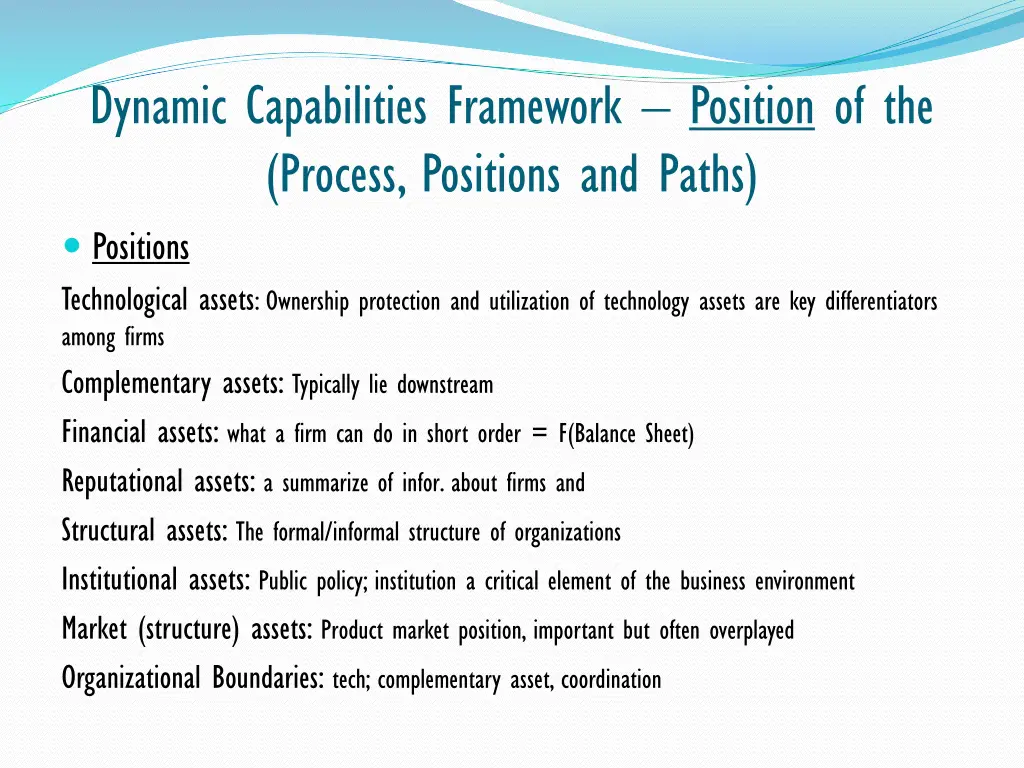 dynamic capabilities framework position