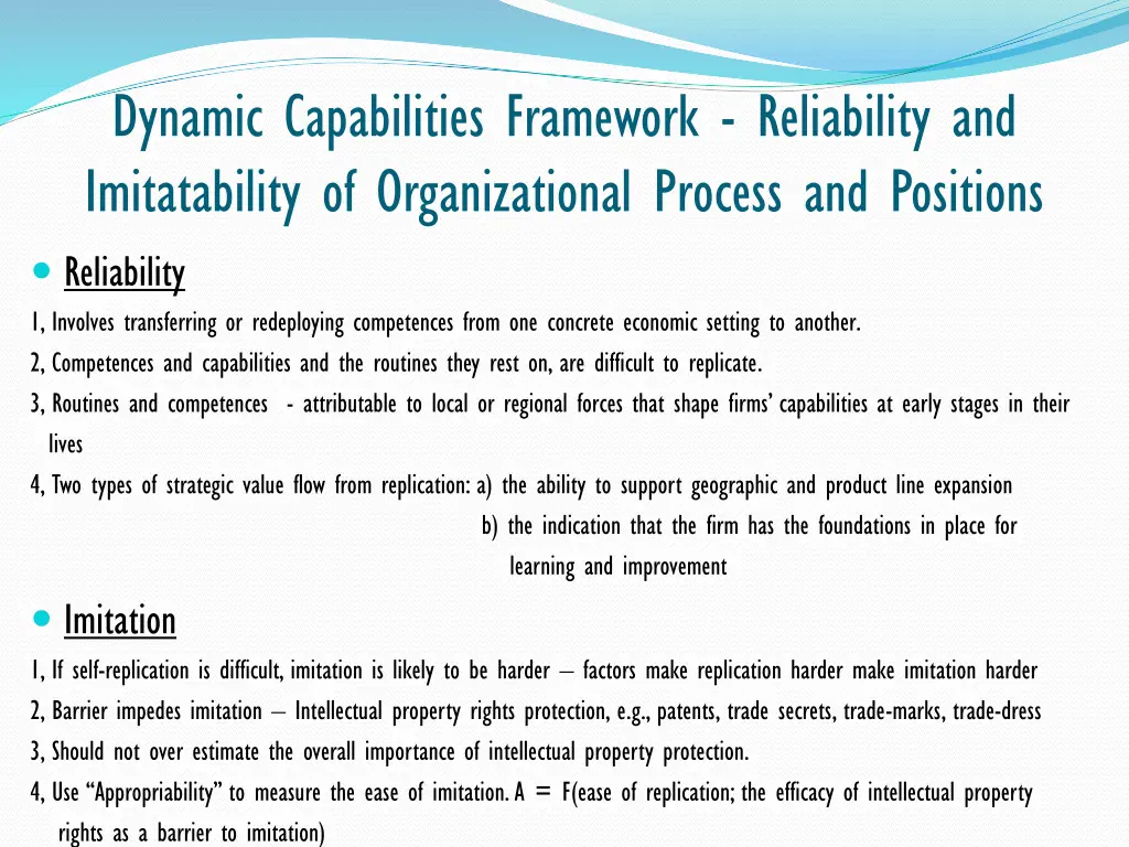 dynamic capabilities framework reliability