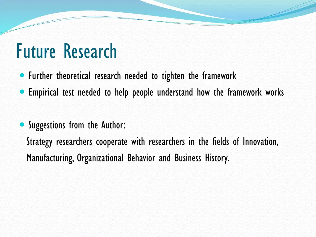 future research further theoretical research
