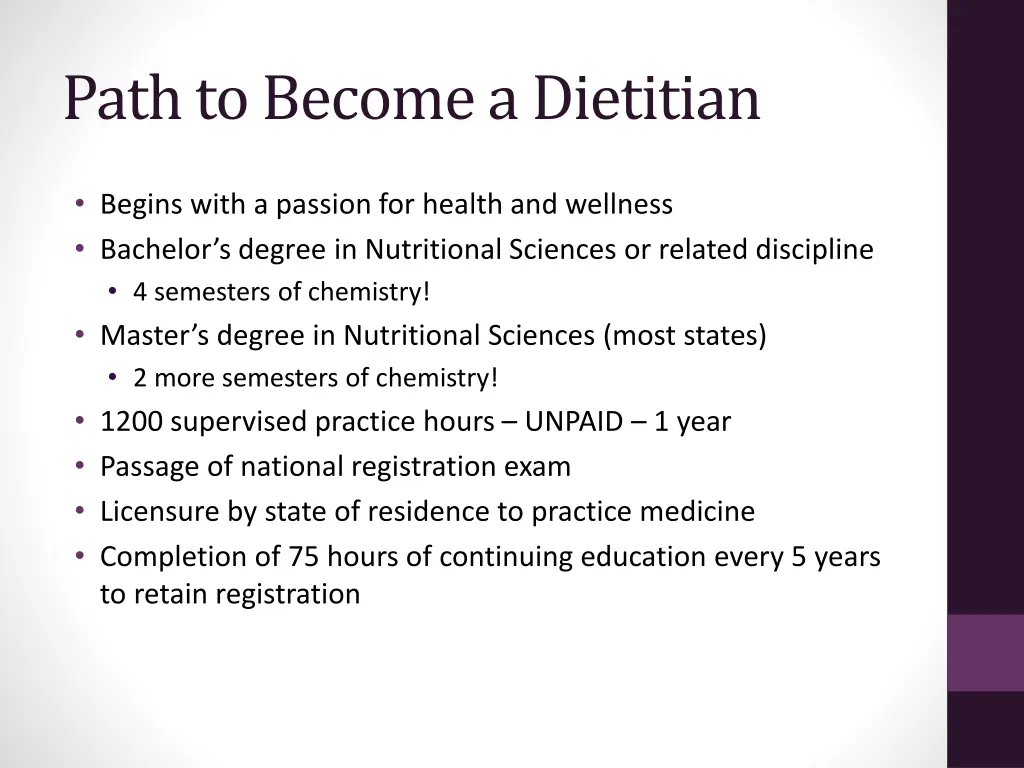 path to become a dietitian