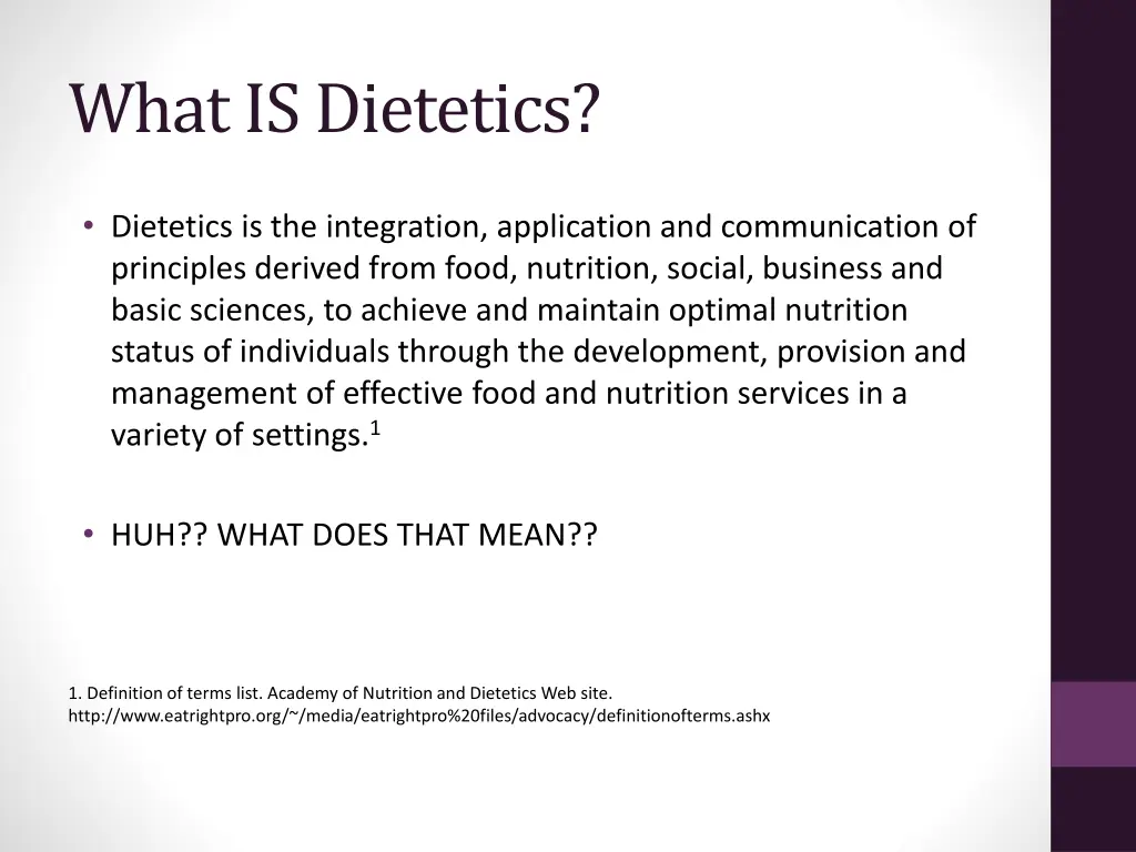 what is dietetics