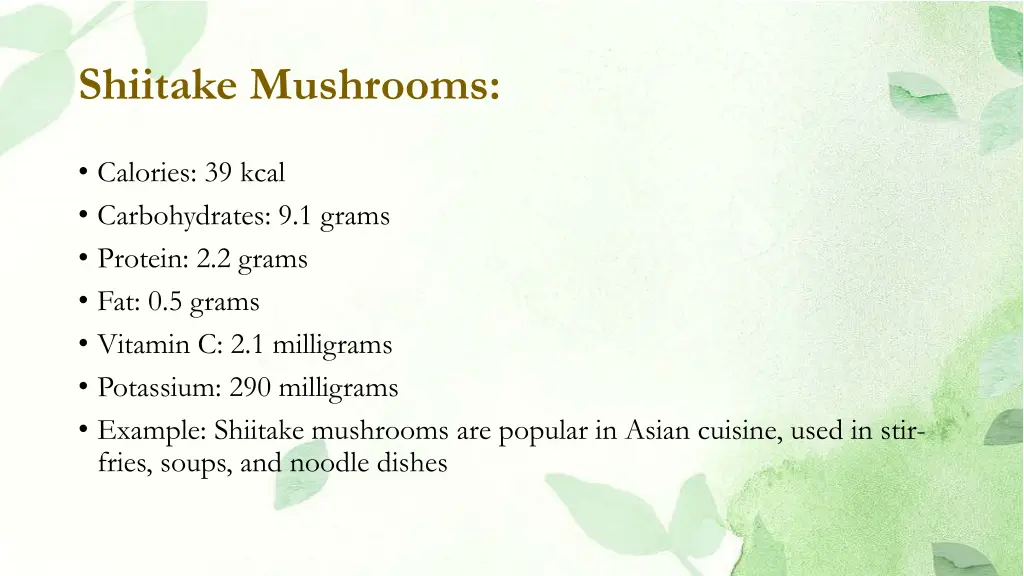 shiitake mushrooms