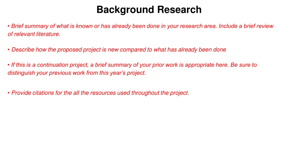 background research