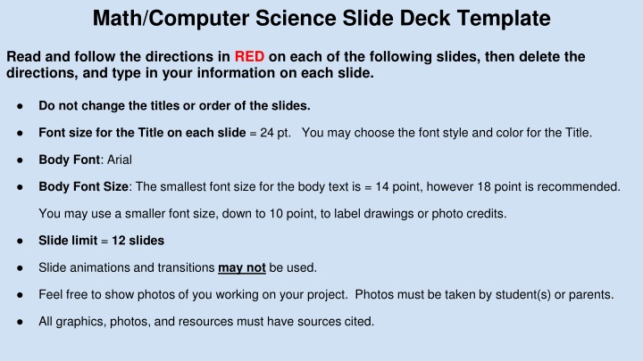 math computer science slide deck template