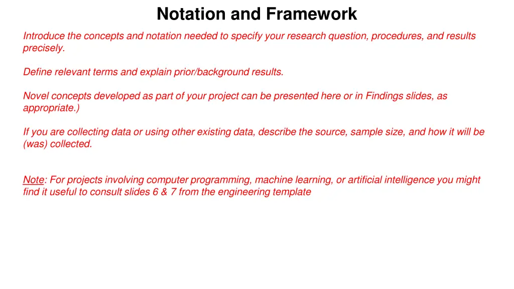 notation and framework