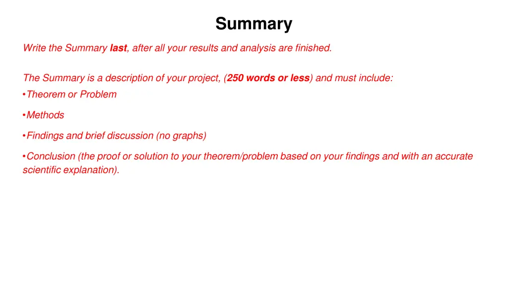 summary