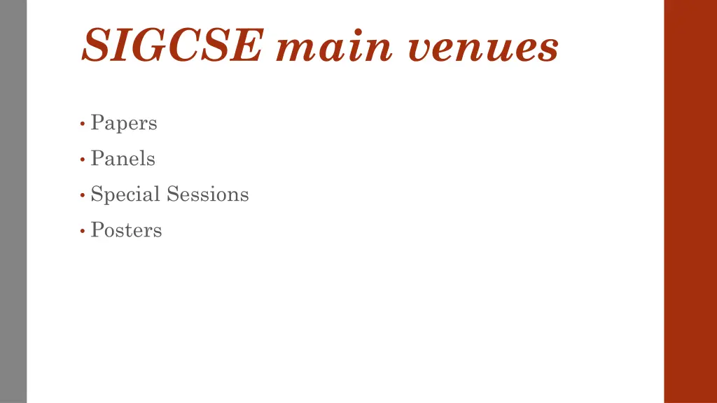 sigcse main venues