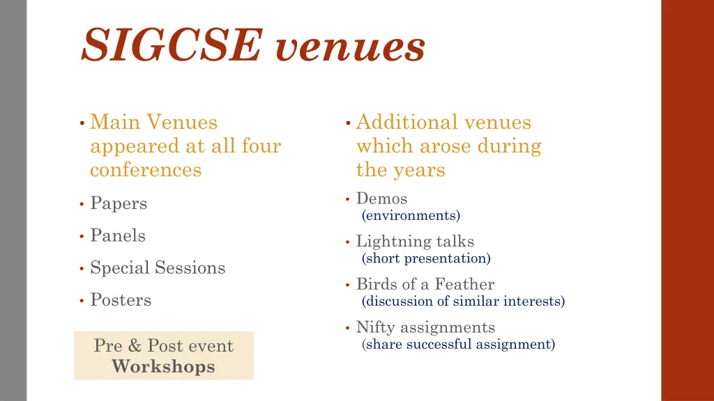 sigcse venues