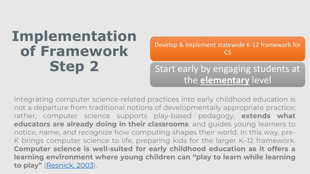implementation of framework step 2