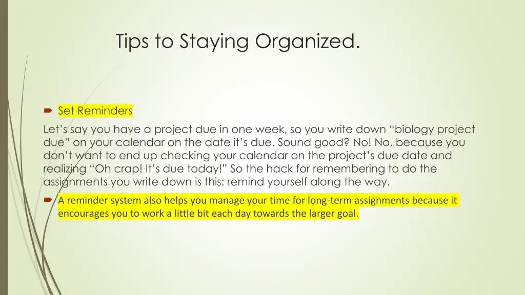 tips to staying organized