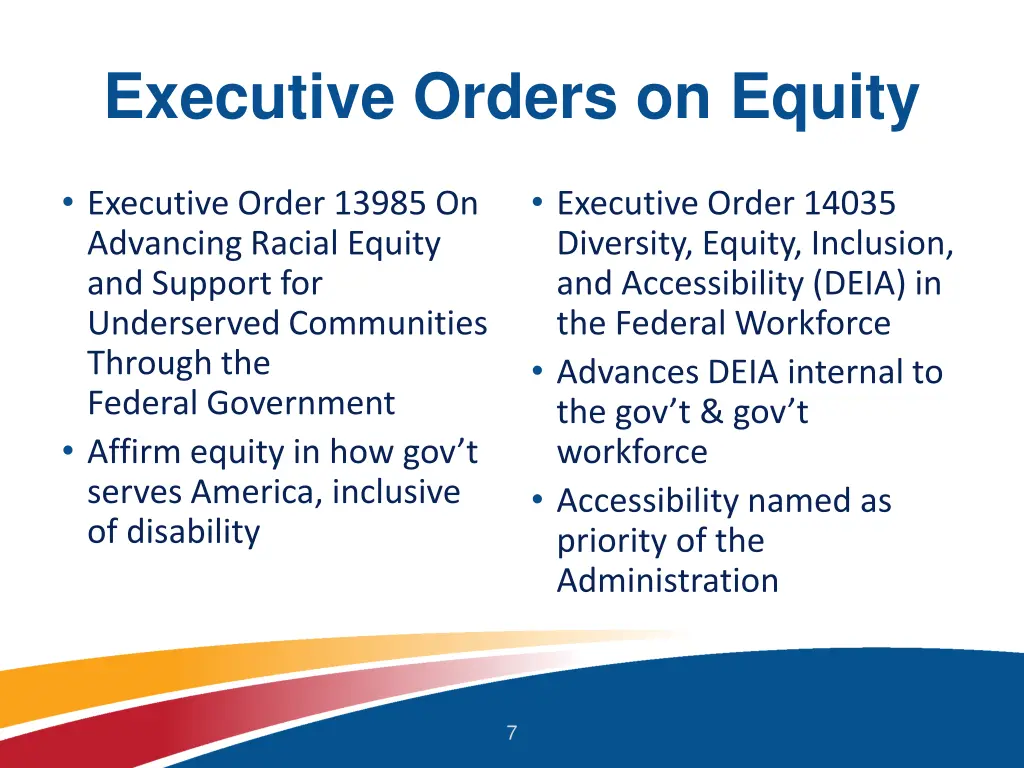 executive orders on equity