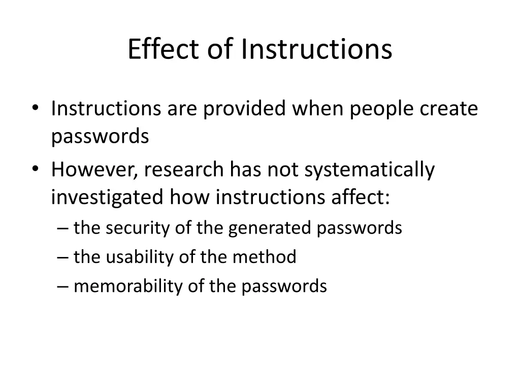 effect of instructions