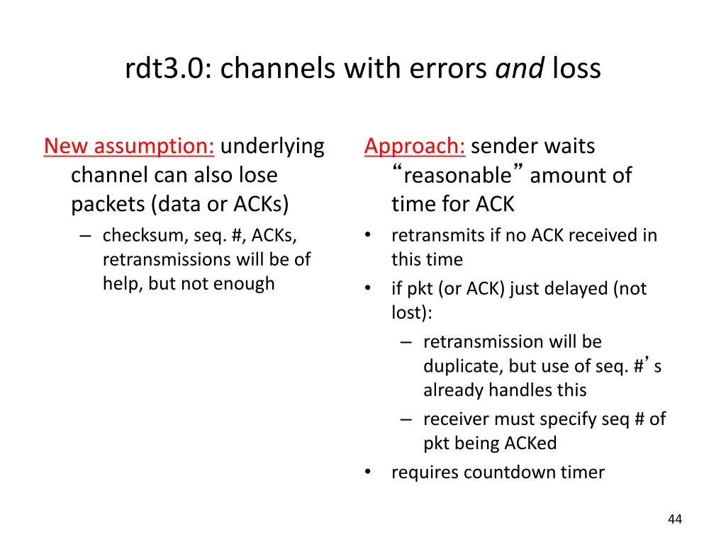 rdt3 0 channels with errors and loss
