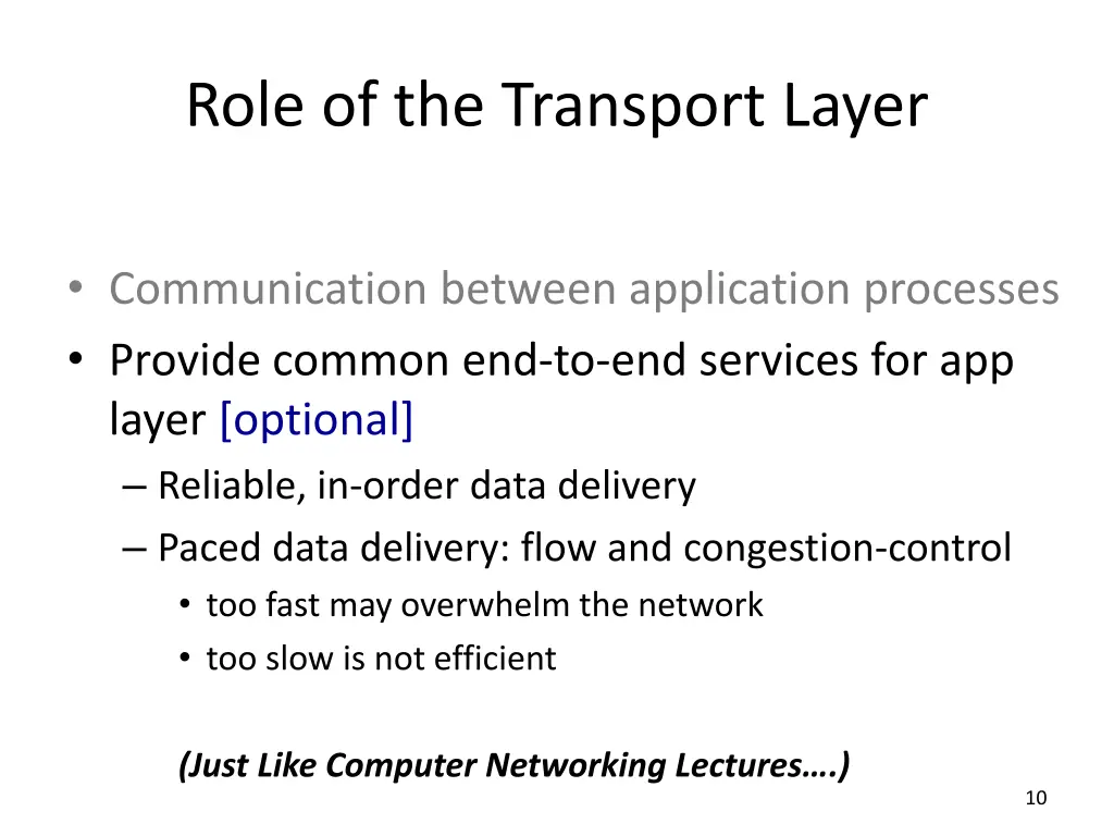 role of the transport layer 1