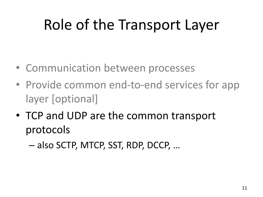 role of the transport layer 2