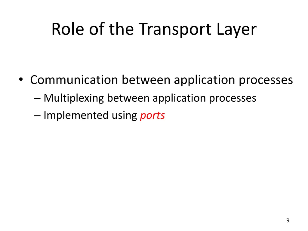 role of the transport layer