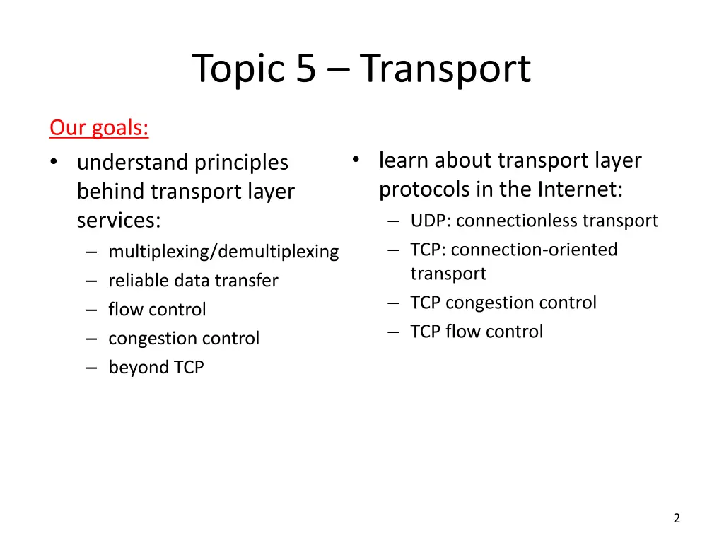 topic 5 transport
