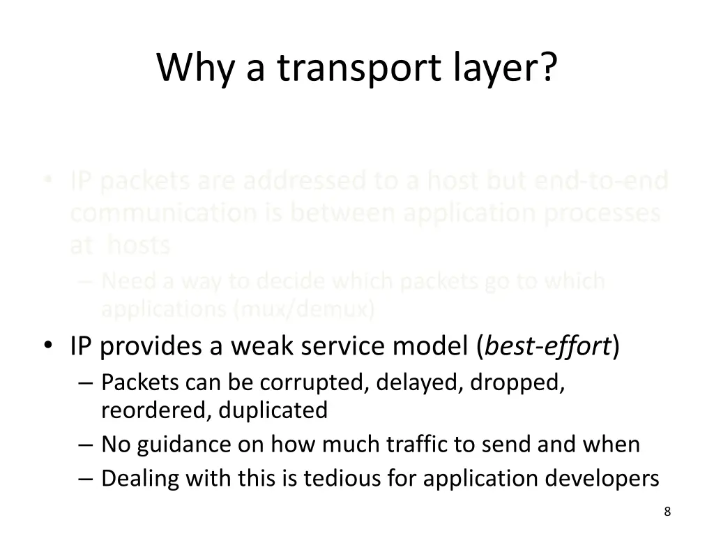 why a transport layer 4