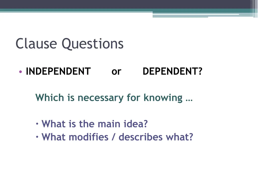 clause questions