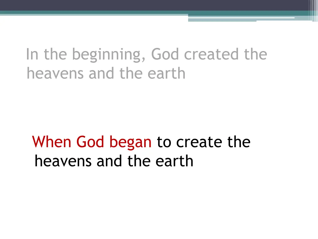 in the beginning god created the heavens 1