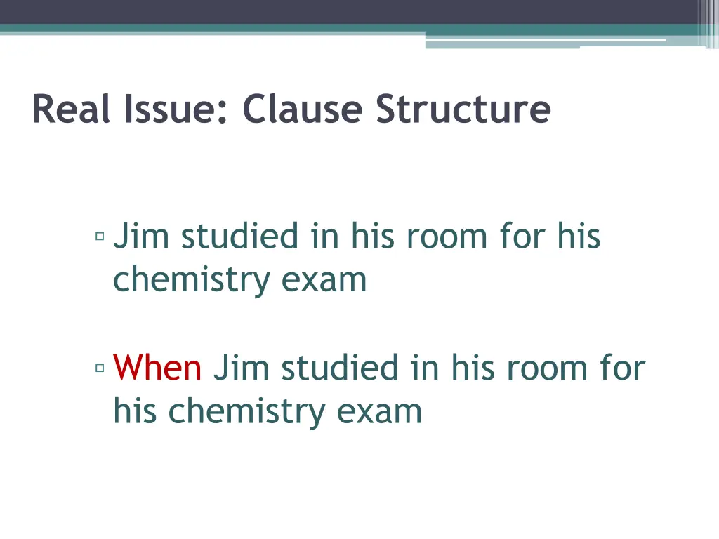 real issue clause structure 2