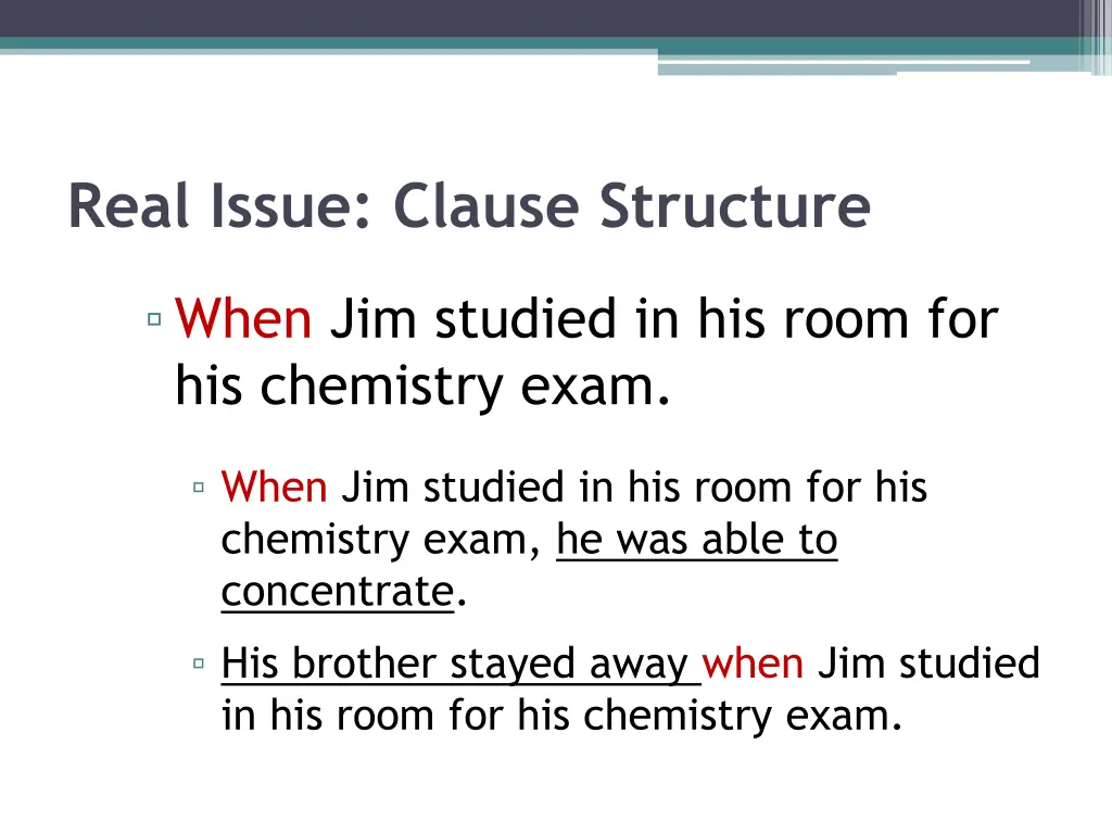 real issue clause structure 3