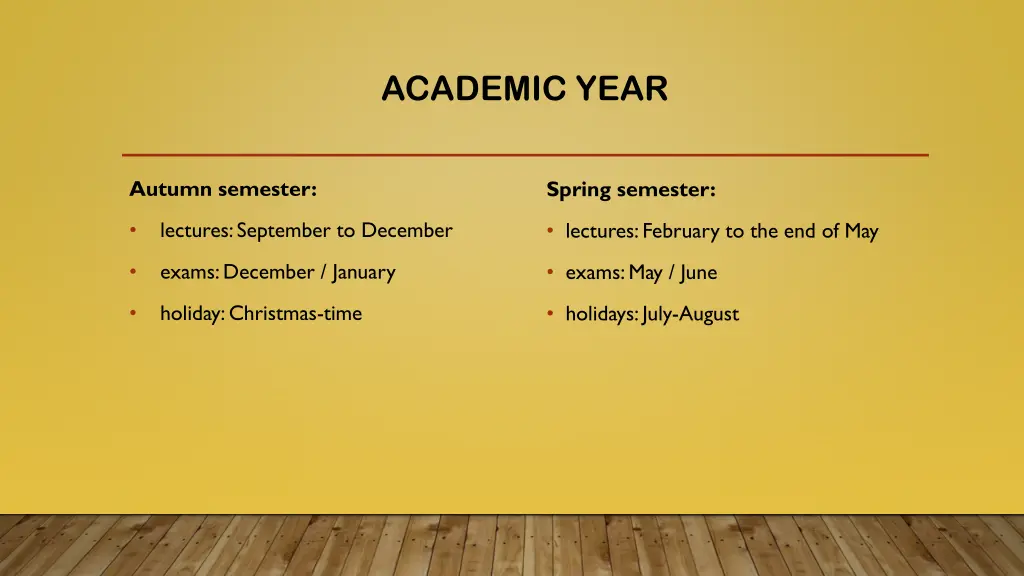 academic year