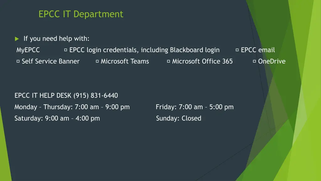 epcc it department