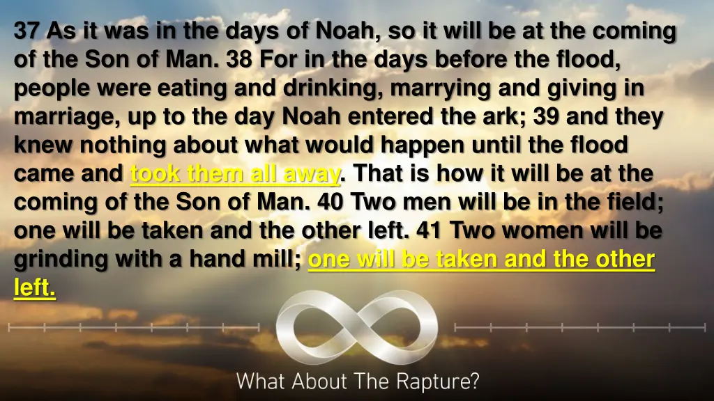 37 as it was in the days of noah so it will