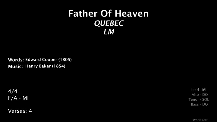 father of heaven quebec lm