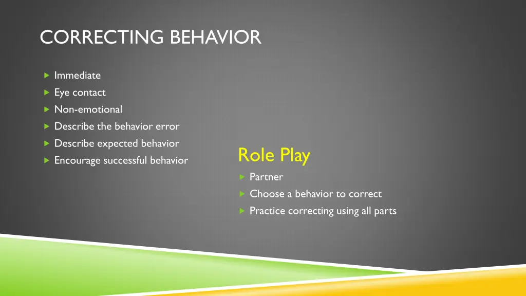 correcting behavior