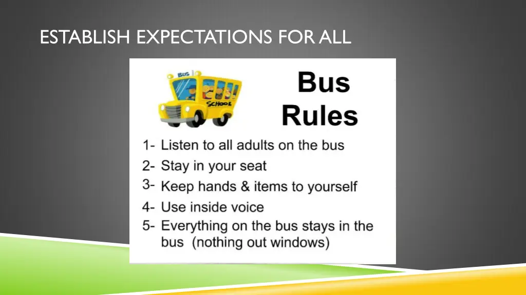 establish expectations for all